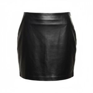 BB Dakota Plus Size Black Leather Skirt